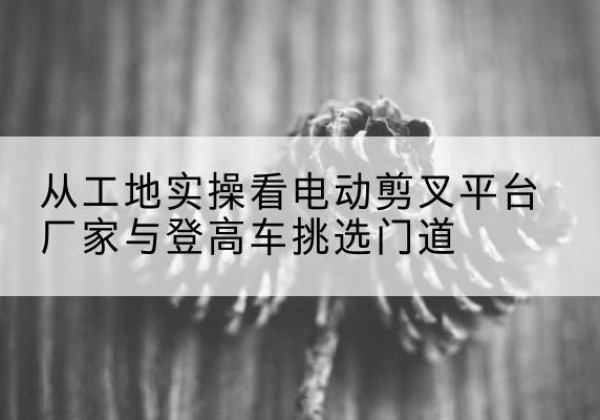 济源电动剪叉升降平台厂家-从工地实操看电动剪叉平台厂家与登高车挑选门道